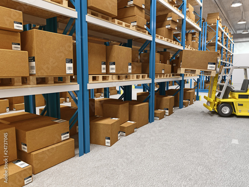 Photo: warehouse 3d background warehouse 3d background