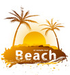 Sunset on a beach vector