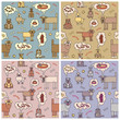 Vector: Dogs Thinking Pattern Dogs Thinking Pattern