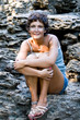 woman among rocks