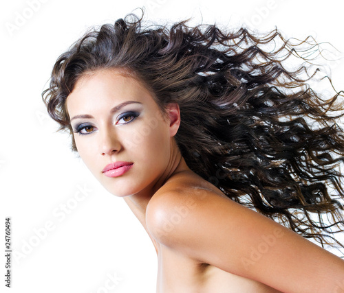Photo: beautiful brunette woman with long brown hairs beautiful brunette woman with long brown hairs