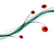 floral background with red flower shapes