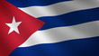 Bandera de Cuba ondulante al viento. Bucle continuo
