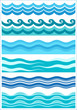 collection of marine waves, stylized design collection of marine waves, stylized design