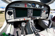 controls and equipment in cockpit of small sport airplane
