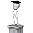 Graduation Graduate Standing on Pedestal