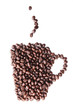 Coffee beans in the shape of a coffee mug Coffee beans in the shape of a coffee mug