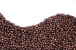 Wave of coffee beans on white background Wave of coffee beans on white background