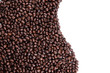 Coffee beans wave on white background Coffee beans wave on white background
