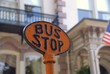 old bus stop sign Savannah Georgia