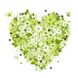 Floral heart shape, summer green