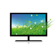Summer meadow on monitor tv Summer meadow on monitor tv