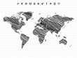 World map drawing, pencil sketch World map drawing, pencil sketch