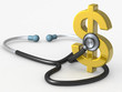 Illustration: stethoscope and dollar stethoscope and dollar