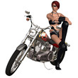 Sexy biker girl and her bike