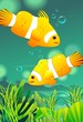 Illustration of fish in a green background Illustration of fish in a green background