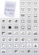 Vector set of apparel care instruction symbols.