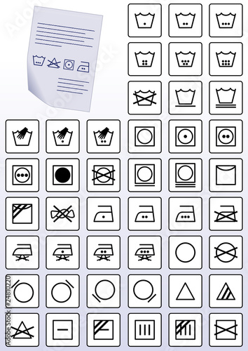 Vector: Vector set of apparel care instruction symbols. Vector set of apparel care instruction symbols.