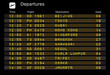 Airport departure board - destinations in Asia