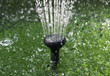 Springbrunnen im Gartenteich Springbrunnen im Gartenteich