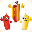 Funny hot dog and friends