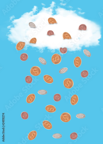 Photo: Money falling from the sky Money falling from the sky