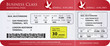 Rote Flugticket Schablone