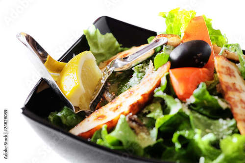 Photo: Green salad mix of vegetables and meat Green salad mix of vegetables and meat