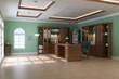 3d rendering luxury classic study room
