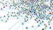 Cartoon Crowd Links, Layered System Close-Up Cartoon Crowd Links, Layered System Close-Up