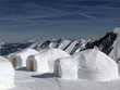 Three igloos in the mountains, Kitzsteinhorn Three igloos in the mountains, Kitzsteinhorn
