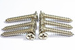 silver screws on white background silver screws on white background