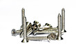 silver screws on white background silver screws on white background