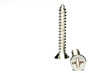 silver screws on white background silver screws on white background