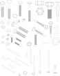 illustration of nails, bolts and nuts illustration of nails, bolts and nuts
