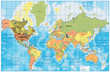 Map with all names of countries, rivers - easy editable colors