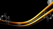 3d Kurve mit floral Ornamenten und schwarzer Hintergrund 3d Kurve mit floral Ornamenten und schwarzer Hintergrund