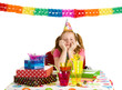 Sad girl on birthday party Sad girl on birthday party