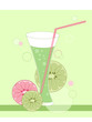 glass with lime drink