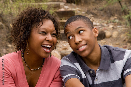 Photo: African-American single-parent family African-American single-parent family