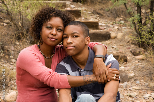 Photo: African-American single-parent family African-American single-parent family