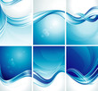 Set of simple abstract blue background.