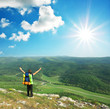 Tourist in mountain
