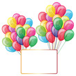 Eps color balloons with banner isolated on white