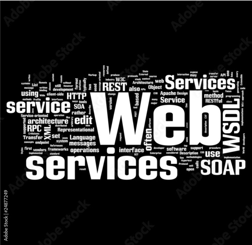 Illustration: Web Servicess Word Collage Web Servicess Word Collage