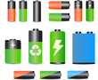 A set of glossy batteries