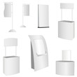 set of 7 white display. vector illustration