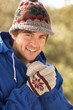 Photo: Young Man Relaxing In Autumn Landscape Young Man Relaxing In Autumn Landscape