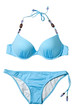 blue woman swimming suit isolated on white