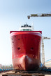 large offshore vessel on dry dock before launching